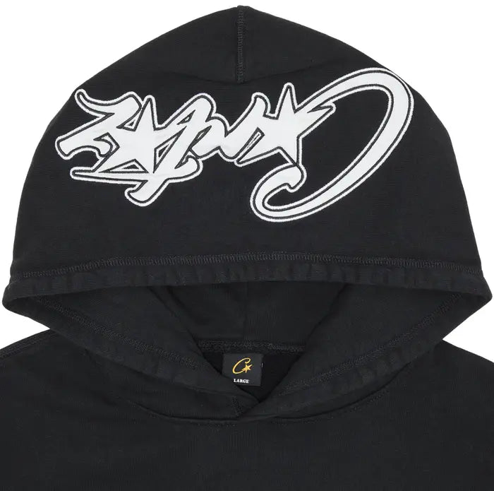 CORTEIZ C STAR SATIN HOODIE BLACK