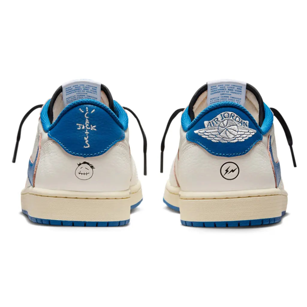 Fragment Design X Travis Scott X Air Jordan 1 Retro Low OG SP Sail Military Blue